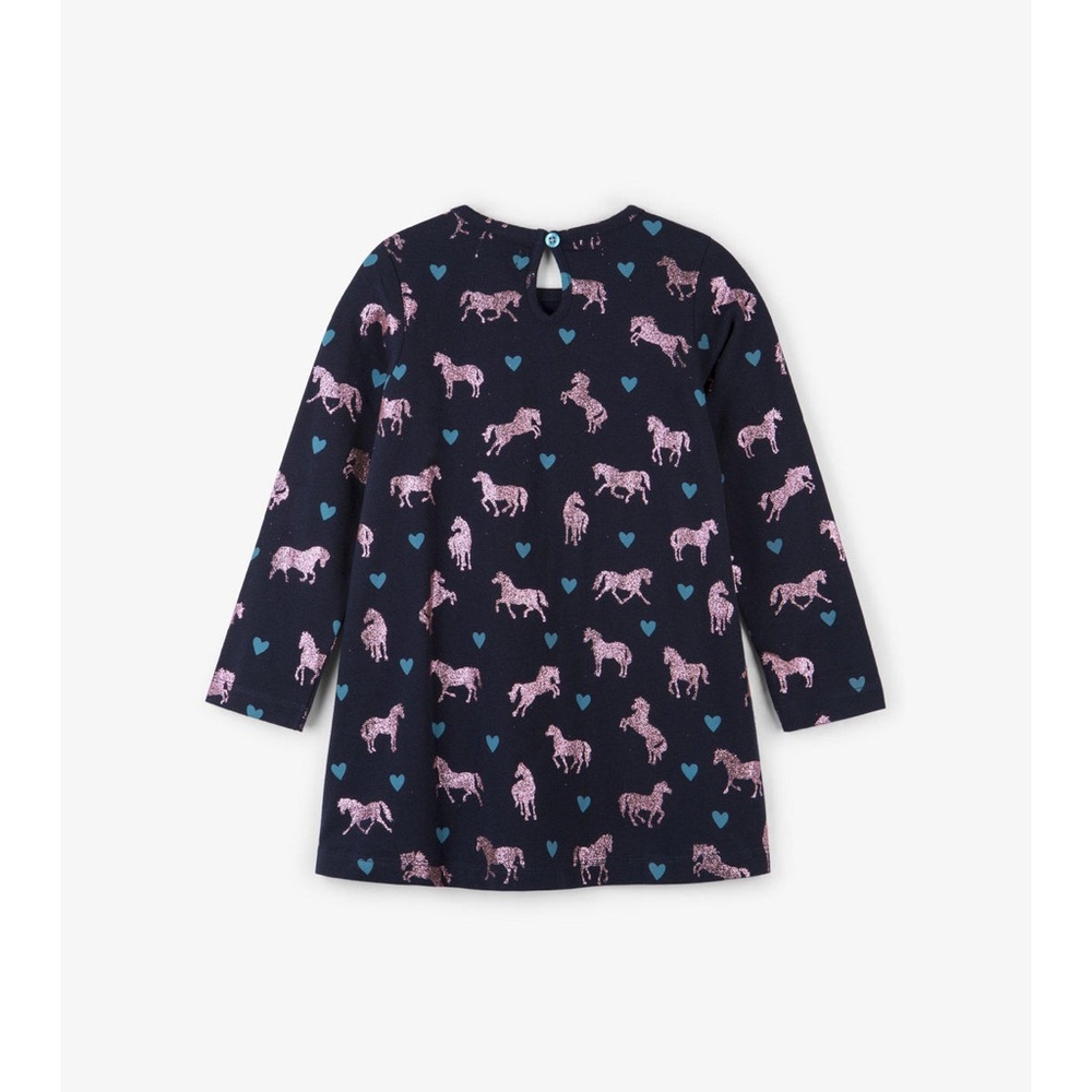Hatley Hearts and Horses Trapeze Dress ,NWOT